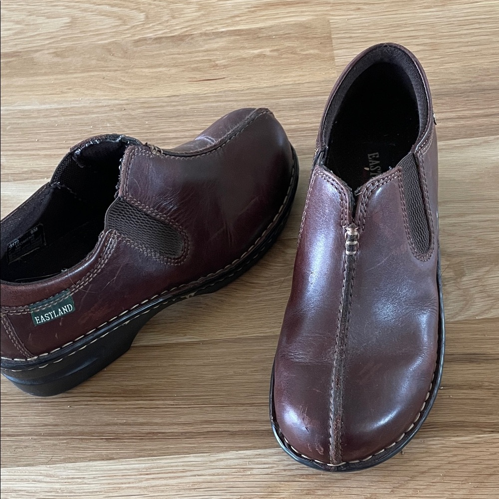 Eastland Ladies Brown Leather Slip-On Shoes
